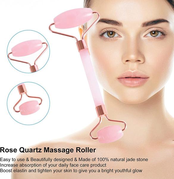 Imagem de Jade Roller for Face 100% Natural Jade Rose Quartz Facial Roller Face Eye Neck Massager 