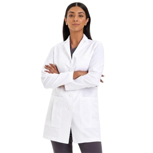 Imagem de Jaleco Feminino Slim Gola Tradicional  Gabardine Intaliano Medicina Odonto Enfermagem 