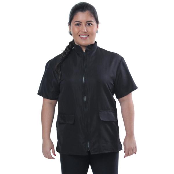 Imagem de Jaleco Groomer Uniforme Tosador Unissex Pet Shop Preto Liso