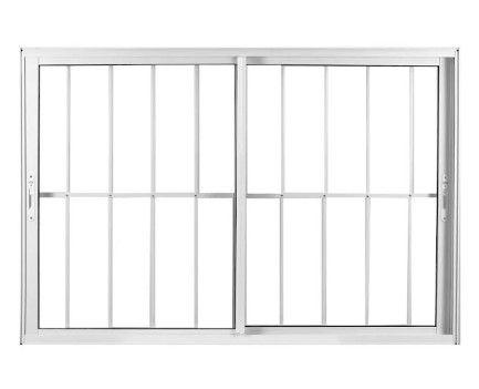 Imagem de Janela 2 Folhas Vidro c/Grade -Alumínio Branco - Linha 25 SUprema