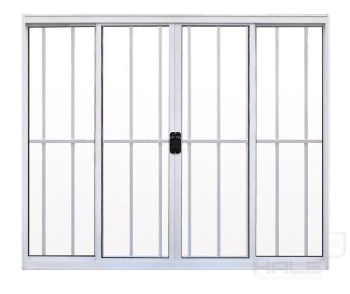Janela 4 Folhas de Correr C/ Grade 1,00 X 1.20 Alumínio Branco Linha Modular - Hale - Hale Imagem de Janela 4 Folhas de Correr C/ Grade 1,00 X 1.20 Alumínio Branco Linha Modular - Hale