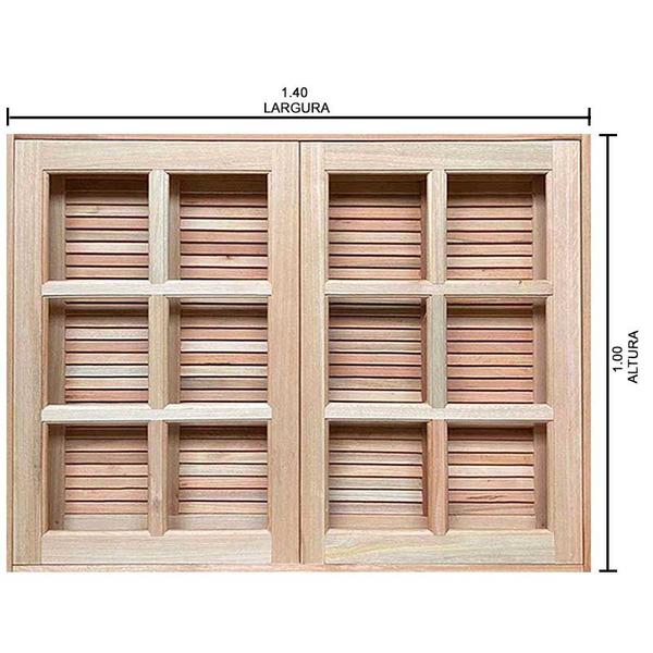 Imagem de Janela de Abrir / Abrir Reto de Madeira Padrão Cedro Batentes de 14 CM Esquadrias Longo - 1.40 (L) X 1.00 (A)