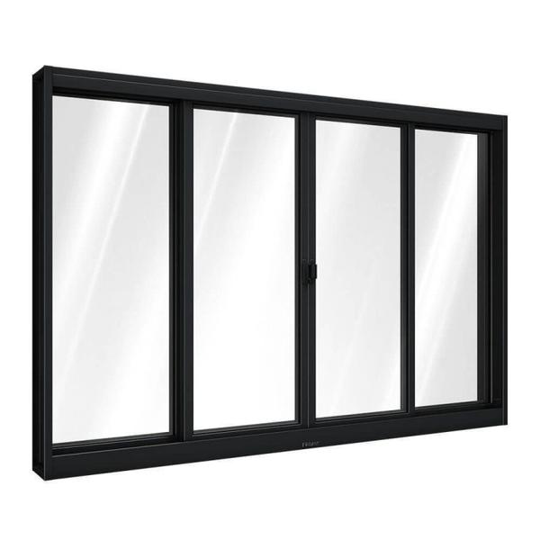 Janela de Aço de Correr Central 4 Folhas 100x150cm Aço Pronto Riobras Imagem de Janela de Aço de Correr Central 4 Folhas 100x150cm Aço Pronto Riobras