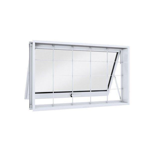 Janela de Aço Maxim-Ar 60x80cm com Grade Quadrada Facilita Lucasa Imagem de Janela de Aço Maxim-Ar 60x80cm com Grade Quadrada Facilita Lucasa