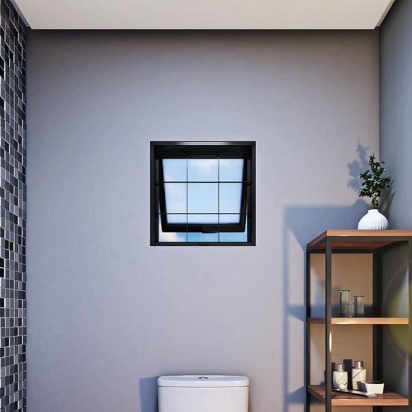 Janela de Aço Maxim-Ar com Grade Quadrada 60x60cm Aço Pronto Riobras Imagem de Janela de Aço Maxim-Ar com Grade Quadrada 60x60cm Aço Pronto Riobras