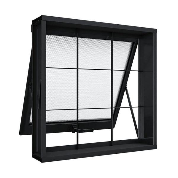 Janela de Aço Maxim-Ar com Grade Quadrada 60x60cm Aço Pronto Riobras Imagem de Janela de Aço Maxim-Ar com Grade Quadrada 60x60cm Aço Pronto Riobras