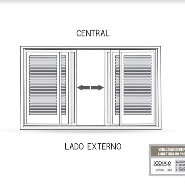 Janela de Aço Veneziana 100x200cm 6 Folhas com Grade Quadrada e Vidro Riobras Imagem de Janela de Aço Veneziana 100x200cm 6 Folhas com Grade Quadrada e Vidro Riobras
