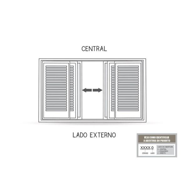 Imagem de Janela de Aço Veneziana com Grade Quadrada 6 Folhas 100x150cm Facilitá Lucasa