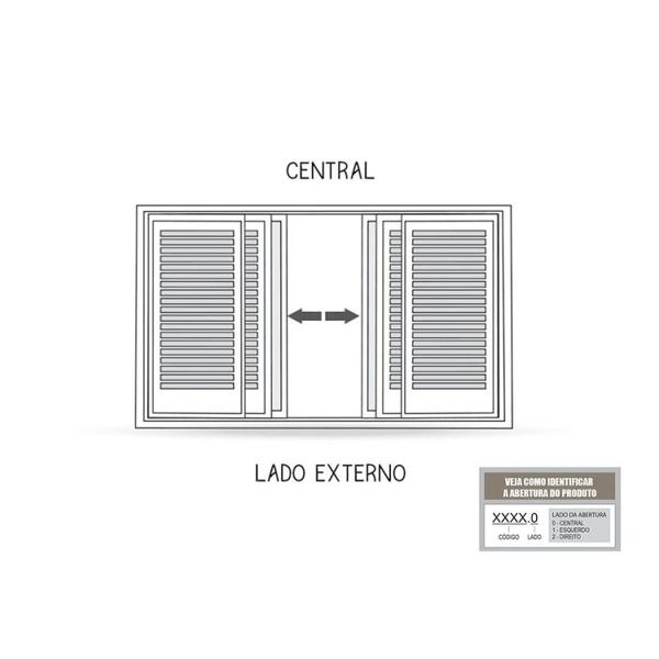 Janela de Aço Veneziana de Correr Central Sem Folha para Vidro com Grade Quadrada 4 Folhas 100x150cm - Riobras Imagem de Janela de Aço Veneziana de Correr Central Sem Folha para Vidro com Grade Quadrada 4 Folhas 100x150cm