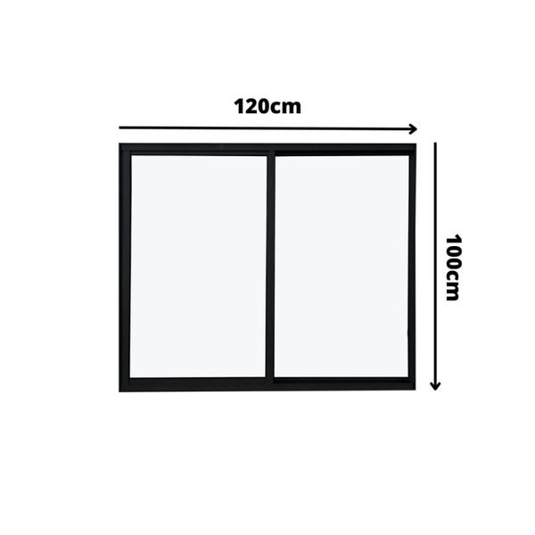 Imagem de Janela de Alumínio 100x120cm 2 Folhas Fortline Atlântica