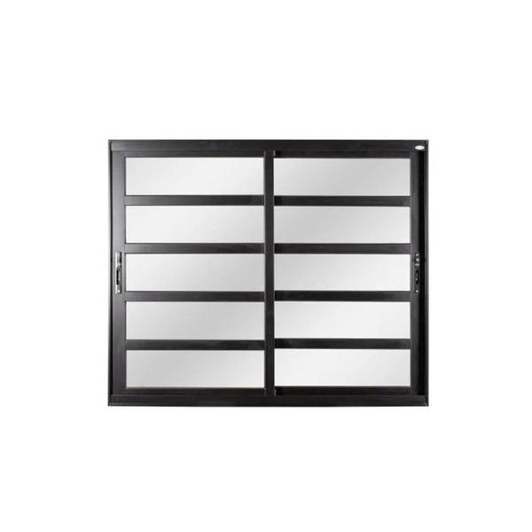 Janela de Aluminio de Correr 100x100cm 2 Folhas com Vidro Liso Esquadrisul Preto Imagem de Janela de Aluminio de Correr 100x100cm 2 Folhas com Vidro Liso Esquadrisul Preto