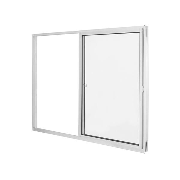 Imagem de Janela de Alumínio de Correr 100x100cm 2 Folhas com Vidro Liso Linha Soft MGM Branco