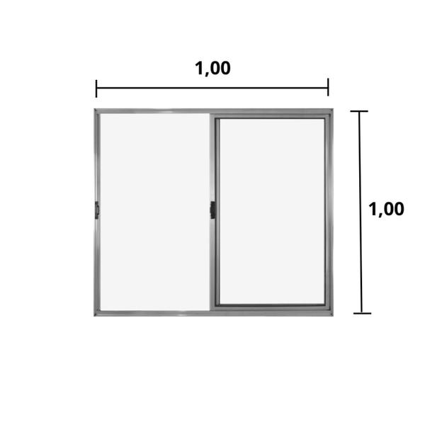 Imagem de Janela de Alumínio de Correr 100x100cm 2 Folhas Hale Esquadrias