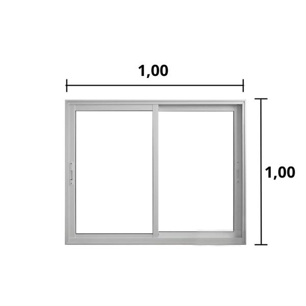 Imagem de Janela de Alumínio de Correr 100x100cm 2 Folhas Suprema Hale Esquadrias
