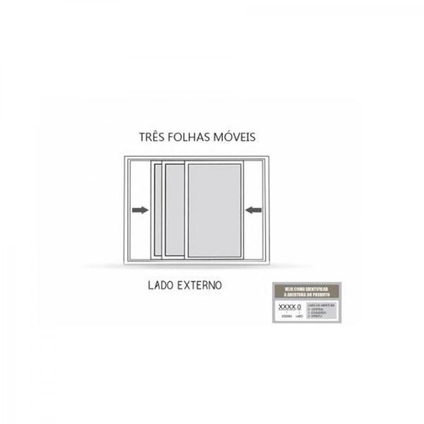 Imagem de Janela de Alumínio de Correr 100x150cm 3 Folhas Lucasa Alumínios