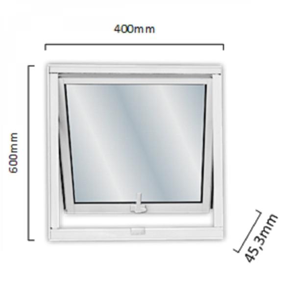 Imagem de Janela de Alumínio Maxim-ar 60x40cm com Vidro Liso Soft MGM Branco