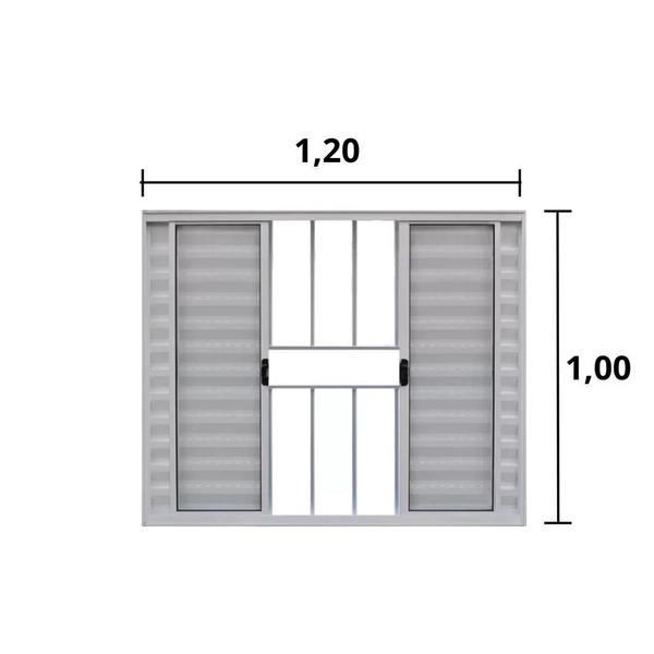 Imagem de Janela de Alumínio Veneziana 100x120cm 6 Folhas Grade Hale Esquadrias