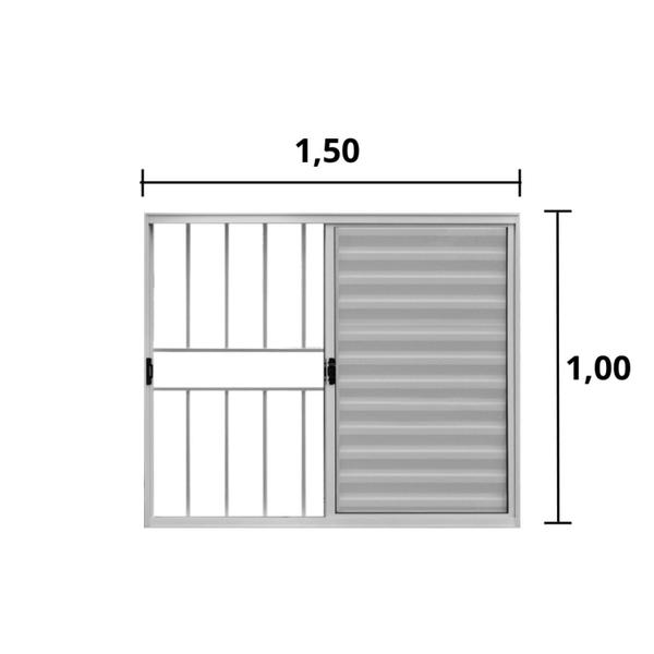 Imagem de Janela de Alumínio Veneziana 100x150cm 3 Folhas Grade Hale Esquadrias