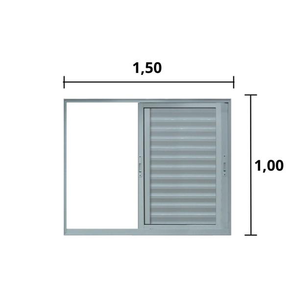 Imagem de Janela de Alumínio Veneziana 100x150cm 3 Folhas Suprema Hale Esquadrias