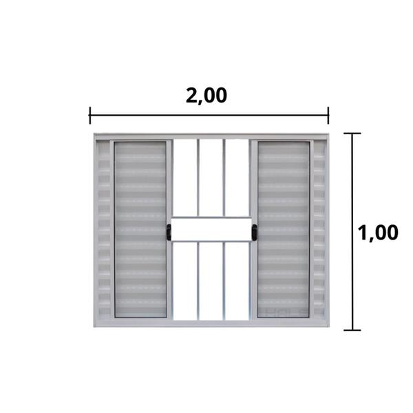 Imagem de Janela de Alumínio Veneziana 100x200cm 6 Folhas Grade Hale Esquadrias