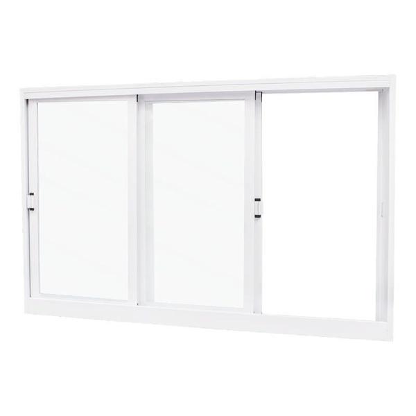 Imagem de Janela de Correr em Aço Branco 100x120x14 cm 3 Folhas Móveis Ideal CRV