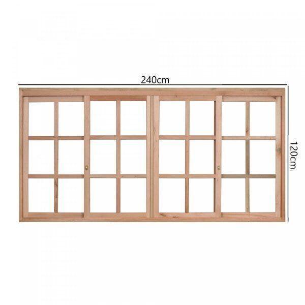 Imagem de Janela de Madeira de Correr 120x240cm Com Caixilho 9,4cm  EWK 394 Rondosul