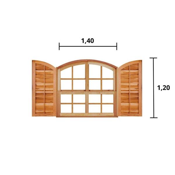 Imagem de Janela de Madeira Guilhotina 140x120cm 4 Folhas Rodam