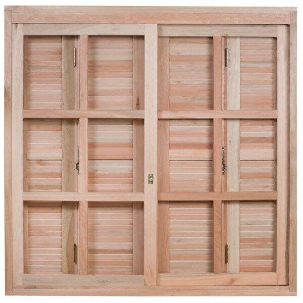 Janela de Madeira Pantográfica 120x120cm Com Caixilho 14cm EWK 370 Rondosul Imagem de Janela de Madeira Pantográfica 120x120cm Com Caixilho 14cm EWK 370 Rondosul