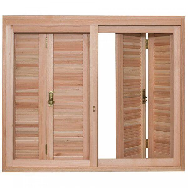 Janela de Madeira Pantográfica 120x140cm Com Caixilho 14cm EWK 360 Rondosul Imagem de Janela de Madeira Pantográfica 120x140cm Com Caixilho 14cm EWK 360 Rondosul