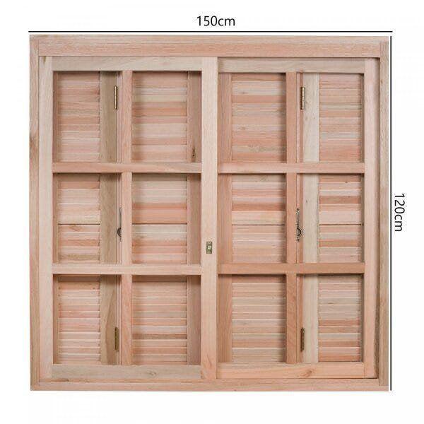 Janela de Madeira Pantográfica 120x150cm Com Caixilho 14cm EWK 370 Rondosul Imagem de Janela de Madeira Pantográfica 120x150cm Com Caixilho 14cm EWK 370 Rondosul