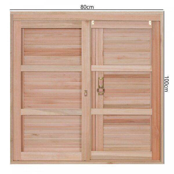 Janela de Madeira Veneziana 100x80cm Com Caixilho 12cm EWK 210 Rondosul Imagem de Janela de Madeira Veneziana 100x80cm Com Caixilho 12cm EWK 210 Rondosul