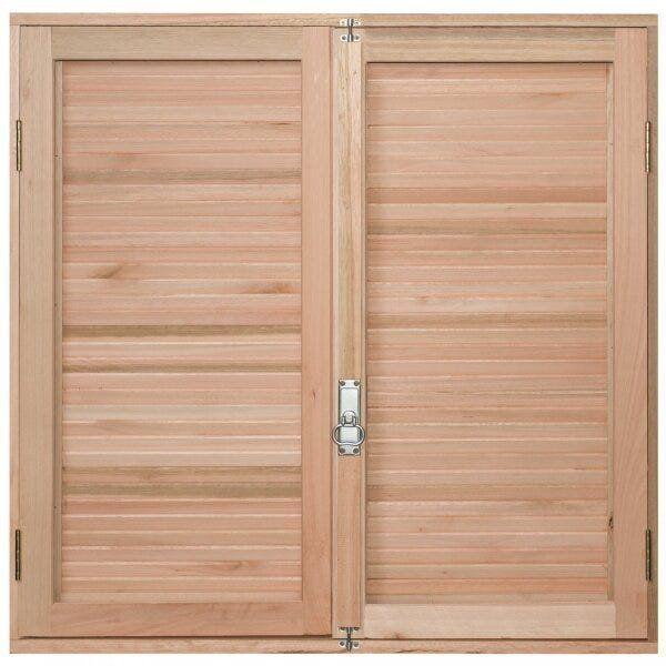 Janela de Madeira Veneziana 120x120cm Com Caixilho 12cm EWK 140 Rondosul Imagem de Janela de Madeira Veneziana 120x120cm Com Caixilho 12cm EWK 140 Rondosul