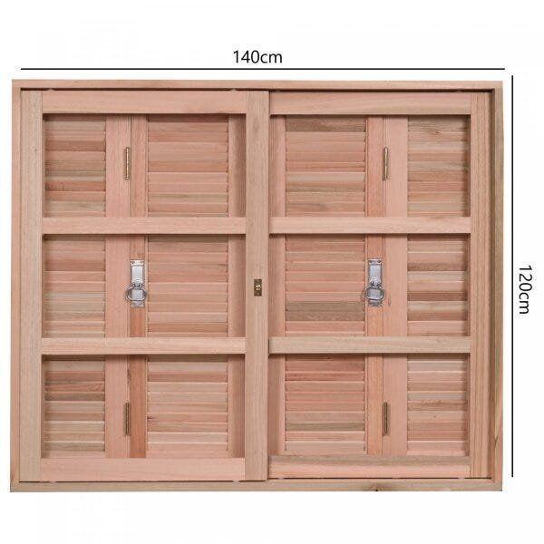 Janela de Madeira Veneziana 120x140cm Com Caixilho 12cm EWK 270 Rondosul Imagem de Janela de Madeira Veneziana 120x140cm Com Caixilho 12cm EWK 270 Rondosul