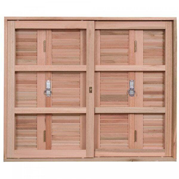 Janela de Madeira Veneziana 120x140cm Com Caixilho 12cm EWK 270 Rondosul Imagem de Janela de Madeira Veneziana 120x140cm Com Caixilho 12cm EWK 270 Rondosul