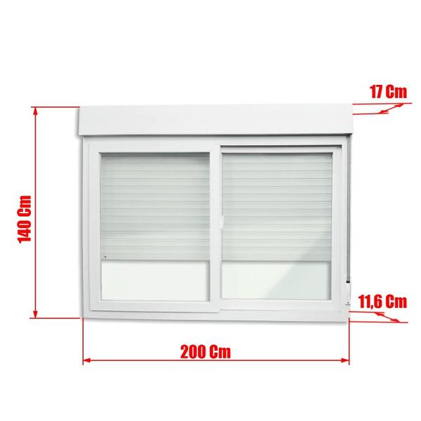 Janela de PVC Integrada 140x200cm 2 Folhas com Vidro Liso ITEC Brimak Imagem de Janela de PVC Integrada 140x200cm 2 Folhas com Vidro Liso ITEC Brimak