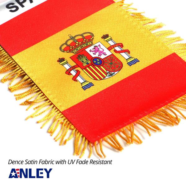 Imagem de Janela franjada Flag Anley Spain, pendurada em 10 x 15 cm com ventosa