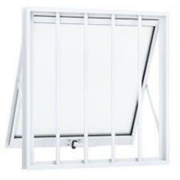 Janela Maxiar De Banheiro Com Grade 60X60 Branco - Esquadrias Brasil Imagem de Janela Maxiar De Banheiro Com Grade 60X60 Branco