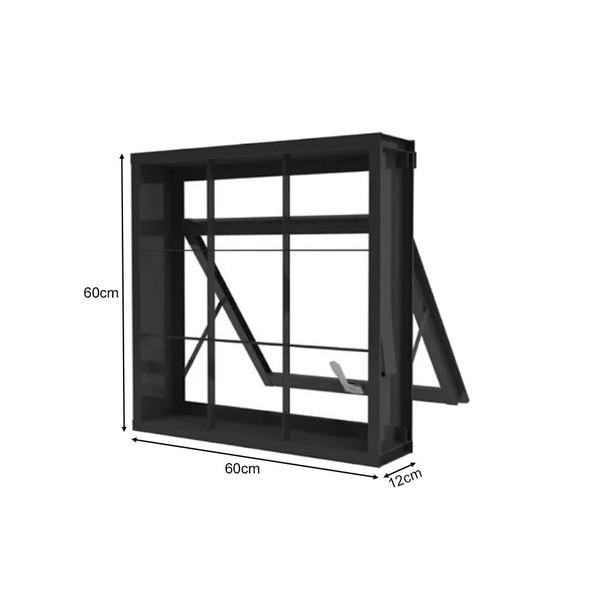 Imagem de Janela Maxim-ar em Aço com Grade Quadriculada 60x60 R120 Tradição