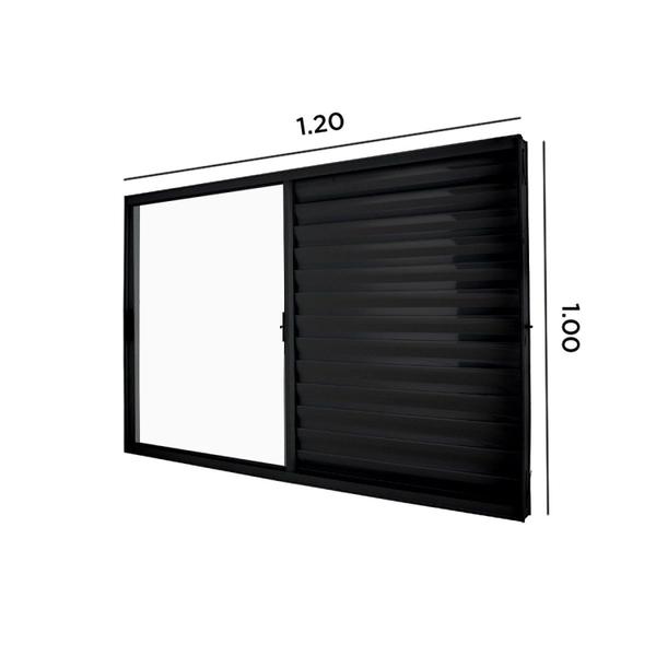Janela Veneziana Abertura Direita 3 Folhas Grade Vidro Liso 100x120cm Exclusiva Esquadrias - Espresso Esquadrias Imagem de Janela Veneziana Abertura Direita 3 Folhas Grade Vidro Liso 100x120cm Exclusiva Esquadrias
