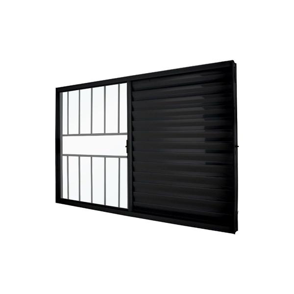 Janela Veneziana Abertura Direita 3 Folhas Grade Vidro Liso 100x120cm Exclusiva Esquadrias - Espresso Esquadrias Imagem de Janela Veneziana Abertura Direita 3 Folhas Grade Vidro Liso 100x120cm Exclusiva Esquadrias