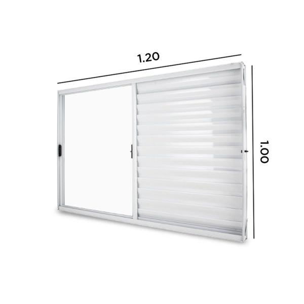 Janela Veneziana Abertura Direita 3 Folhas Vidro Liso 100x120cm Exclusiva Esquadrias - Espresso Esquadrias Imagem de Janela Veneziana Abertura Direita 3 Folhas Vidro Liso 100x120cm Exclusiva Esquadrias