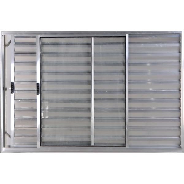 Janela Veneziana de Alumínio 3 Folhas 1,00 X 1,50 Sem Grade Cor Brilhante Linha All Modular Imagem de Janela Veneziana de Alumínio 3 Folhas 1,00 X 1,50 Sem Grade Cor Brilhante Linha All Modular