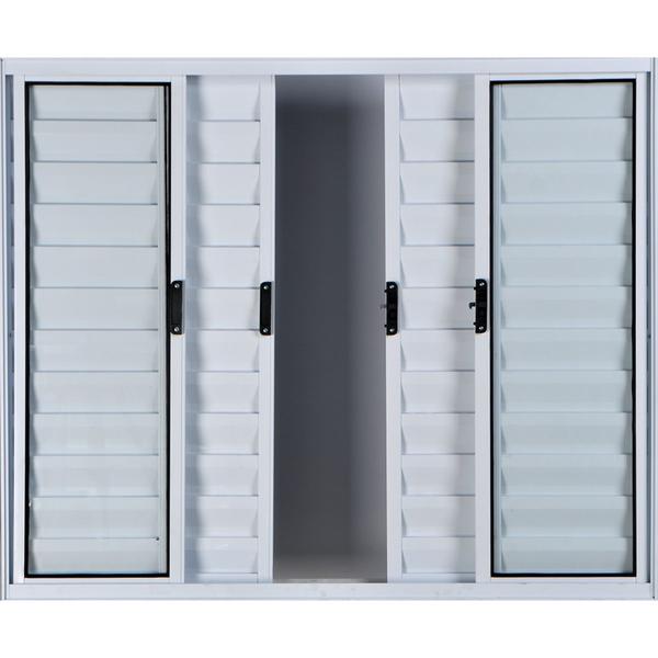Janela Veneziana de Alumínio 6 Folhas 1,00 X 1,20 Sem Grade Cor Branco Linha All Modular Imagem de Janela Veneziana de Alumínio 6 Folhas 1,00 X 1,20 Sem Grade Cor Branco Linha All Modular