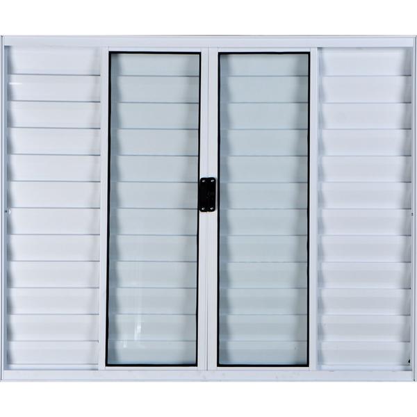 Janela Veneziana de Alumínio 6 Folhas 1,00 X 1,20 Sem Grade Cor Branco Linha All Modular Imagem de Janela Veneziana de Alumínio 6 Folhas 1,00 X 1,20 Sem Grade Cor Branco Linha All Modular