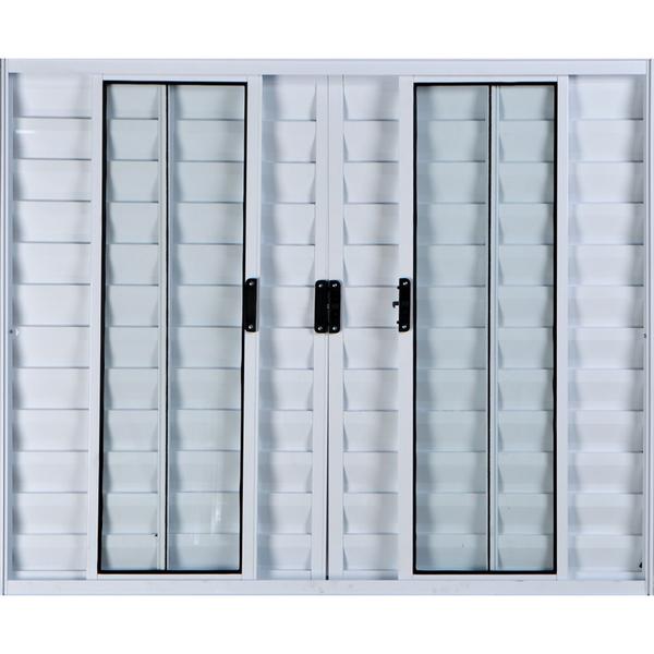 Janela Veneziana de Alumínio 6 Folhas 1,00 X 1,20 Sem Grade Cor Branco Linha All Modular Imagem de Janela Veneziana de Alumínio 6 Folhas 1,00 X 1,20 Sem Grade Cor Branco Linha All Modular