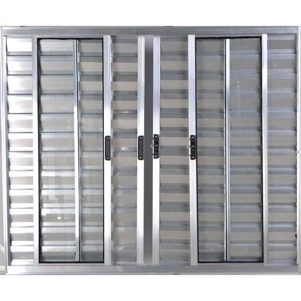 Janela Veneziana de Alumínio 6 Folhas 1,00 X 1,20 Sem Grade Cor Brilhante Linha All Modular Imagem de Janela Veneziana de Alumínio 6 Folhas 1,00 X 1,20 Sem Grade Cor Brilhante Linha All Modular