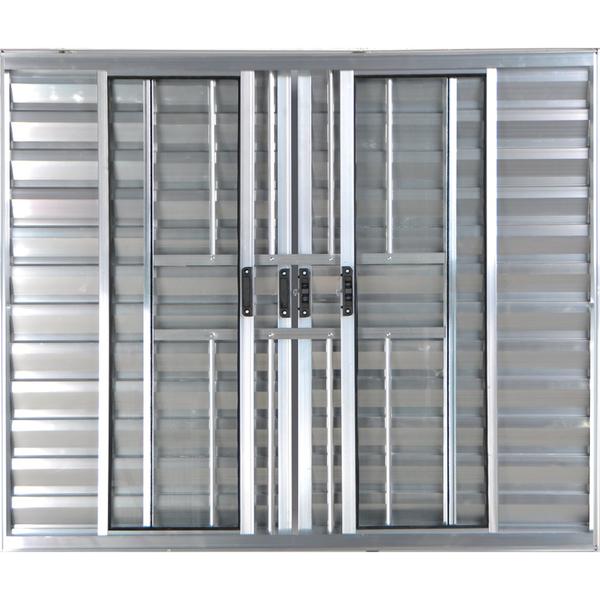 Janela Veneziana de Alumínio 6 Folhas 1,00 X 2,00 Com Grade Cor Brilhante Linha All Modular Imagem de Janela Veneziana de Alumínio 6 Folhas 1,00 X 2,00 Com Grade Cor Brilhante Linha All Modular