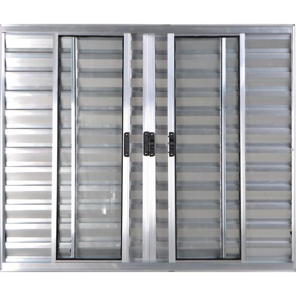 Janela Veneziana de Alumínio 6 Folhas 1,00 X 2,00 Sem Grade Cor Brilhante Linha All Modular Imagem de Janela Veneziana de Alumínio 6 Folhas 1,00 X 2,00 Sem Grade Cor Brilhante Linha All Modular