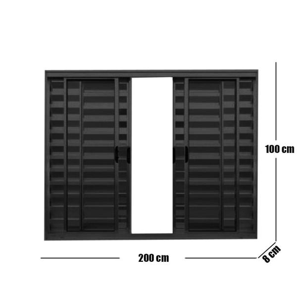 Imagem de Janela Veneziana de Alumínio 6 Folhas 100 X 200cm Modular Esquadrias Bergamo