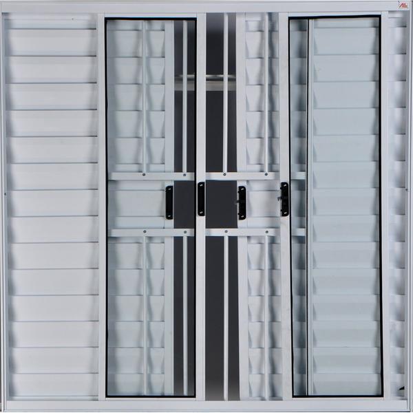 Janela Veneziana de Alumínio 6 Folhas 1,20 X 2,00 Com Grade Cor Branco Linha All Modular Imagem de Janela Veneziana de Alumínio 6 Folhas 1,20 X 2,00 Com Grade Cor Branco Linha All Modular